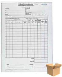  Kiküldetési rendelvény - 25 lap, 2 példány, A/4 álló nyomtatvány - FÉLDOBOZ (RYL_NYOMTAT_KIKULDETESI_A4_25X2_PELD_HX)