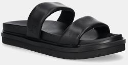 Calvin Klein Jeans papucs FLAT MOLDED DOUBLEBAR SANDAL LTH - fekete Férfi 43