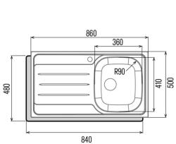 CATA - Mosogatótálca egymedence+csepptálca CDP-1 EI/A (02625018)