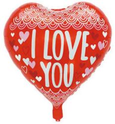  I Love You feliratos - Szív formájú piros - Fólia Lufi - 45cm - Léggömb - Szerelmes Lufi - Szerelmes Ajándék (NA091)
