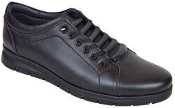 RUSAY Pantofi caual barbati din piele naturala - Confort Negru Tipon, marimea 38