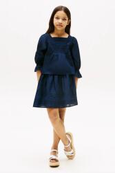 Tommy Hilfiger gyerek pamut szoknya sötétkék, mini, harang alakú, KG0KG08666 - sötétkék 122