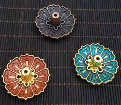  Kék Színű (8) Lótuszvirág Füstölő Égető Tartó Tányér