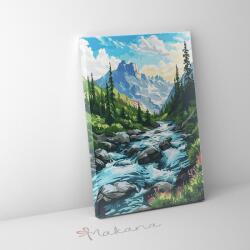 Makana Sziklás patak - Számfestő készlet, kerettel (40x50 cm)