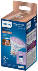 Philips Bec inteligent LED GU10 4, 7W = 50W 2200-6500K + RGB 345lm 36° WiFi WiZ Philips