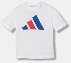 Adidas gyerek pamut póló fehér, nyomott mintás, JY0298 - fehér 176