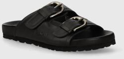 Pepe Jeans bőr papucs PLS80005 fekete, női, OBAN BLOCK - fekete Női 39