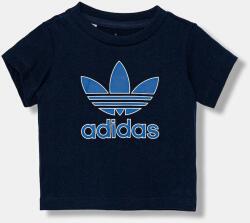 Adidas gyerek pamut póló sötétkék, nyomott mintás, JX9003 - sötétkék 62