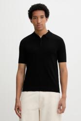 HUGO poló fekete, sima, 50536672 - fekete S
