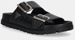Guess bőr papucs FASTEN - fekete Női 39