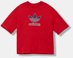 Adidas gyerek pamut póló piros, nyomott mintás, JV8556 - piros 140