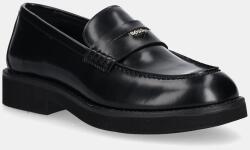 BOSS bőr mokaszin Eleri fekete, lapos talpú, 50548761 - fekete Női 37
