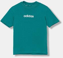 Adidas gyerek pamut póló türkiz, nyomott mintás, JV7541 - türkiz 164