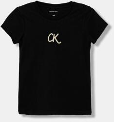 Calvin Klein gyerek pamut póló fekete, IG0IG02972 - fekete 152