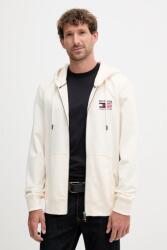 Tommy Hilfiger pamut melegítőfelső bézs, sima, kapucnis, MW0MW39691 - bézs S