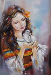 MagicArt Set pictură după numere MagicArt - Rândunică albă (original de Miglena Kirilova) (GX41662)