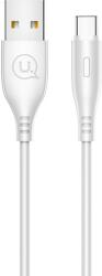 USAMS SJ267USB02 U18 USB Type-A apa - USB Type-C apa Adat és töltő kábel - Fehér (1m) (SJ267USB02) (SJ267USB02)