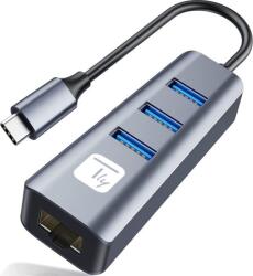 TECHLY IDATA USB-ETGIGA3CA dokkoló állomás és port replikátor Vezetékes USB 3.2 Gen 1 (3.1 Gen 1) Type-A + Type-C Fekete, Ezüst (IDATA USB-ETGIGA3CA) (IDATA USB-ETGIGA3CA)