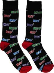 Kiss Coloured Logos Pattern Black 39-45 Zokni (KISSSCK06MB)
