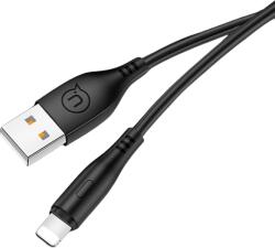 USAMS SJ266USB01 USB-A apa 2.0 - Lightning apa Adat és töltőkábel - Fekete (1m) (SJ266USB01) (SJ266USB01)
