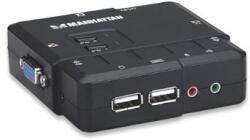 Manhattan 151252 KVM kapcsoló Fekete (151252) (151252)
