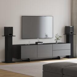 vidaXL Hangszórótartók 2 db Fekete Tölgy 30x30x80 cm Szerelt Fa (868056)
