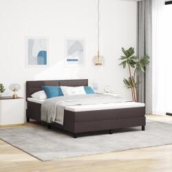 vidaXL Box Spring Ágy Matrac Sötétbarna 140x200 cm Szövet (3338618)