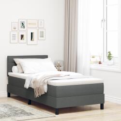 vidaXL Boxspring Ágy Matrac Mégéret Sötétszürke 90x200 cm Szövet (3338581)