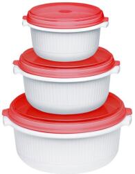 emsa 518999 élelmiszertároló doboz Vörös, Fehér 3 db (518999) (518999)