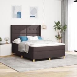 vidaXL Boxspring Ágy Matrac & LED Sötétbarna 160x200 cm Szövet (3343703)