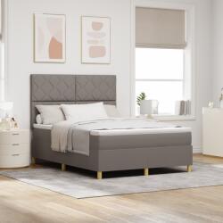 vidaXL Boxspring ágy matraccal és LED világítással, topszínű, 140 x 190 cm, szövet (3343177)