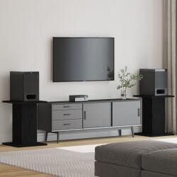 vidaXL Hangfalállvány 2 db Fekete Tölgyből 30x30x40 cm Mérnöki Fából (868054)