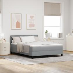 vidaXL Boxspring Ágy Mattal és LED Fénnyel Szürke 160x200 cm Szövet (3342142)