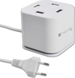 TECHLY IPW-USB-CUB496 mobiltelefon töltő Digitális kamera, MP3, MP4, Okostelefon, Táblagép Fehér Váltakozó áram Beltéri (102963) (102963)