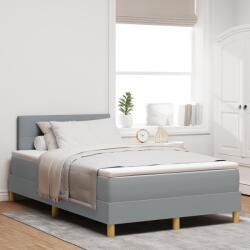 vidaXL Boxspring Ágy Matraccal és LED világítással Világosszürke 120x190 cm Szövet (3342422)