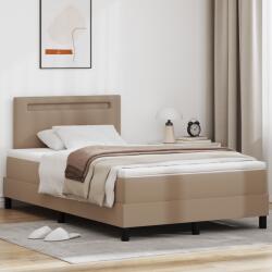 vidaXL Boxspring ágy matraccal Kávészín 120x200 cm Műbőr (3339047)