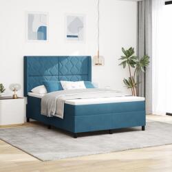 vidaXL Bokszrugós Ágy Matrac Néhány Sötétkék 140x200 cm Bársony (3342066)