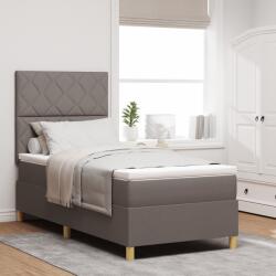 vidaXL Boxspring ágy matraccal és LED világítással, topszínű, 100x200 cm, szövet (3343156)