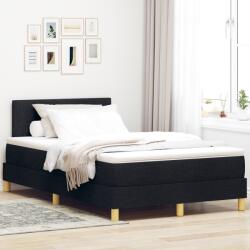 vidaXL Boxspring Ágy Mattal és LED Fekete 120x200 cm Szövet (3342431)