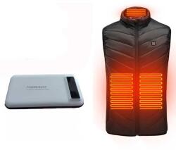  Csomag kényelmes elektromos melegítő mellény + power bank Méret: fekete XXL (DB87451304)