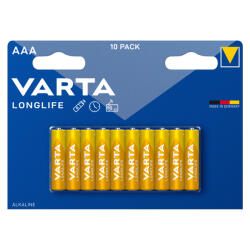 VARTA AAA mikro LR03 Longlife 10 db/csomag, Varta - delfinbuvar