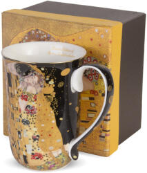 ART-POL Porcelán 400ml barna-fekete füles bögre díszdobozban Gustav Klimt: A csók (130955)