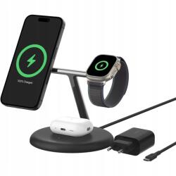 Belkin Indukciós töltő MagSafe Belkin Apple Watch, AirPods, iPhone, Qi2 készülékekhez (WIZ023VFBK)