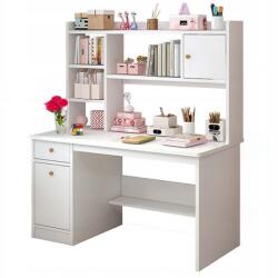 Fodym Számítógépasztal, Íróasztal Laptophoz, minimalista 7 POLCCAL, fehér (1015330)