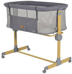  AURA Ágy melletti Kiságy/Bölcső - Szürke, 5 pozíciós, Matraccal