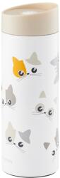 Ambition Kitty termosz bögre, 340ml, rozsdamentes acél, bézs, macska mintás (66708)