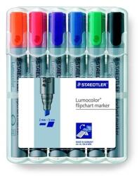 STAEDTLER Flipchart marker készlet, 2-5 mm, vágott, STAEDTLER "Lumocolor 356 B", 6 különböző szín (TS356BWP6) - emag
