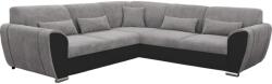 Filex VISEU L-alakú, balos, kihúzható sarokkanapé tárolóval - szürke/fekete DELUXE LEFT (FF0042)