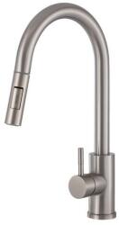 Gamma Taru II. Mosogató Csaptelep - Kihúzható, Zuhanyfejes, Inox (BTS-IX)