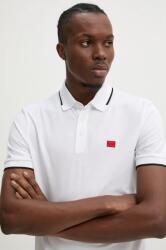 HUGO pamut póló fehér, sima - fehér XL - answear - 27 990 Ft
